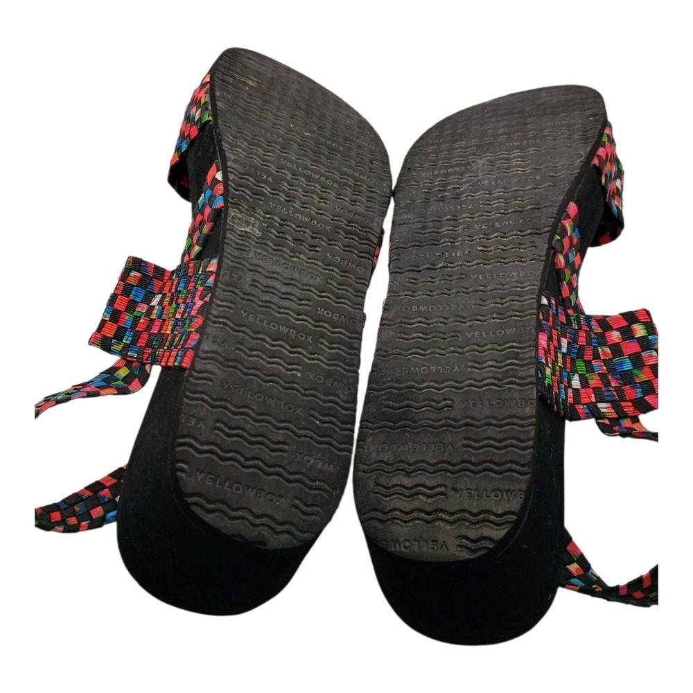 Yellow Box Women's Wedge Sandal Woven Fabric Multicolor Straps Comfort Size 11 - Picture 12 of 16
